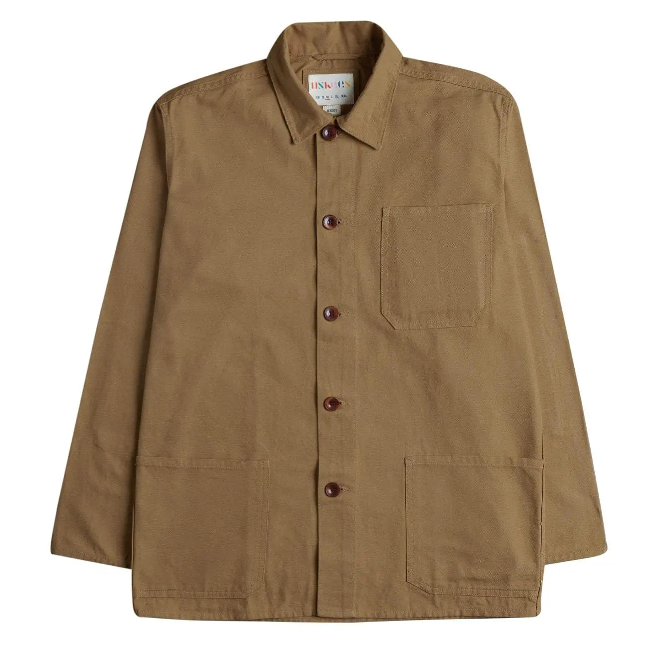 Uskees 3001 Buttoned Overshirt Khaki - The Sporting Lodge