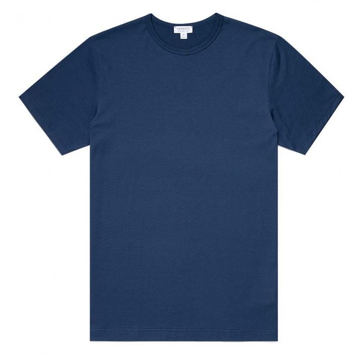 Sunspel Classic Crew Neck T-Shirt Marine Blue - The Sporting Lodge