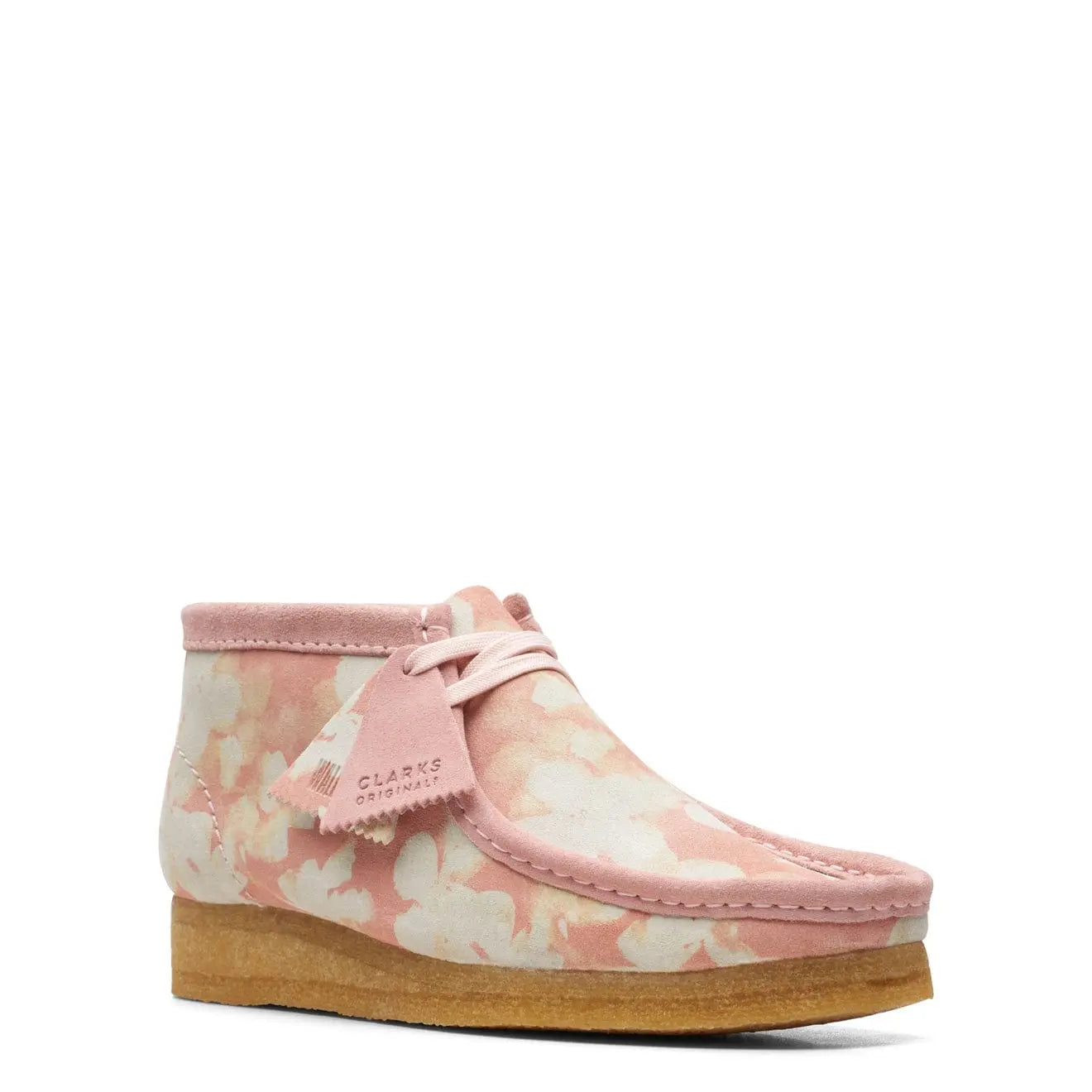 Clarks Originals Womens Wallabee Boot Pink Floral - The Sporting Lodge