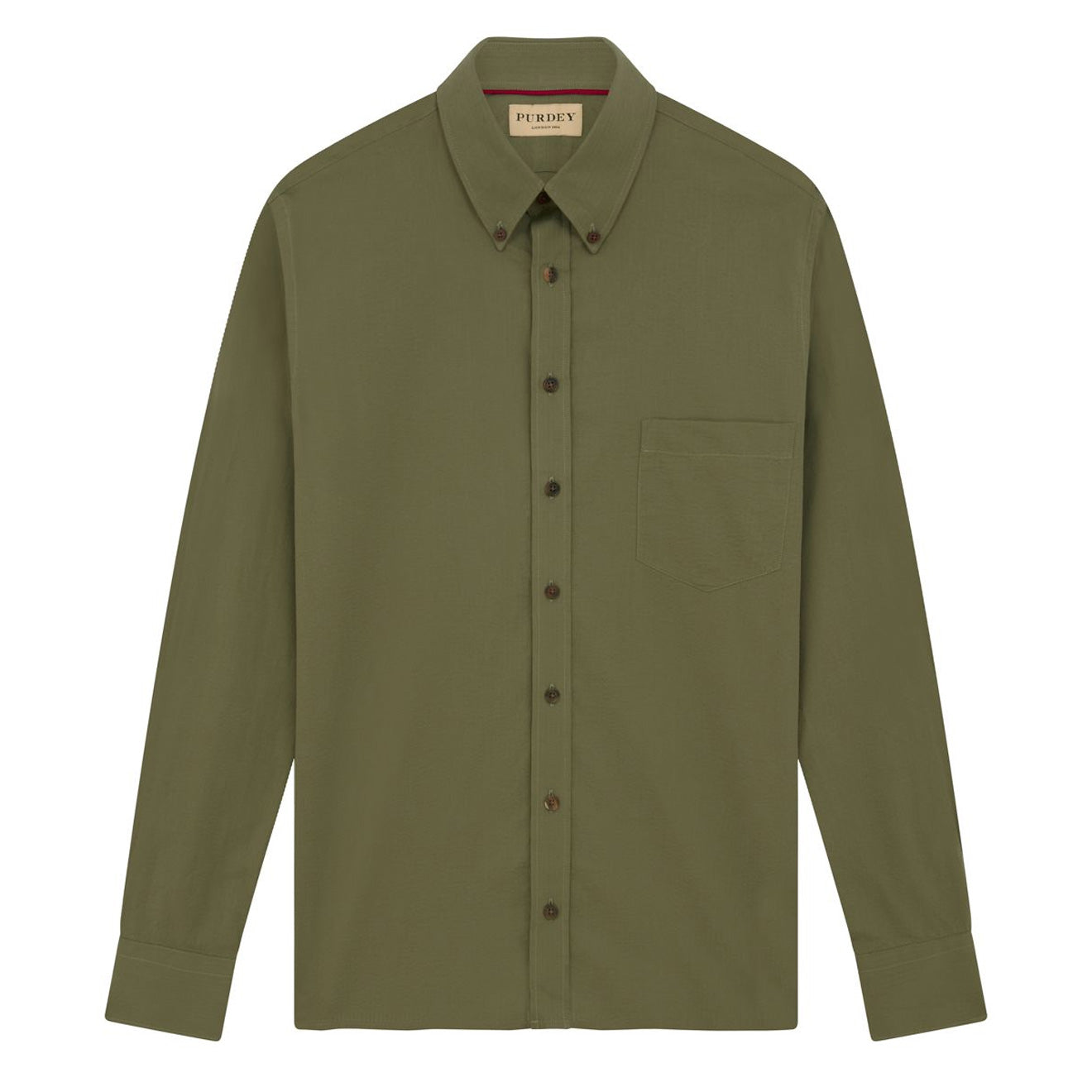 James Purdey Seersucker Button Down Collar Shirt Green - The Sporting Lodge