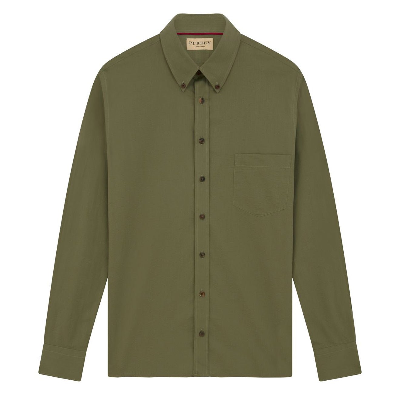 James Purdey Seersucker Button Down Collar Shirt Green - The Sporting Lodge