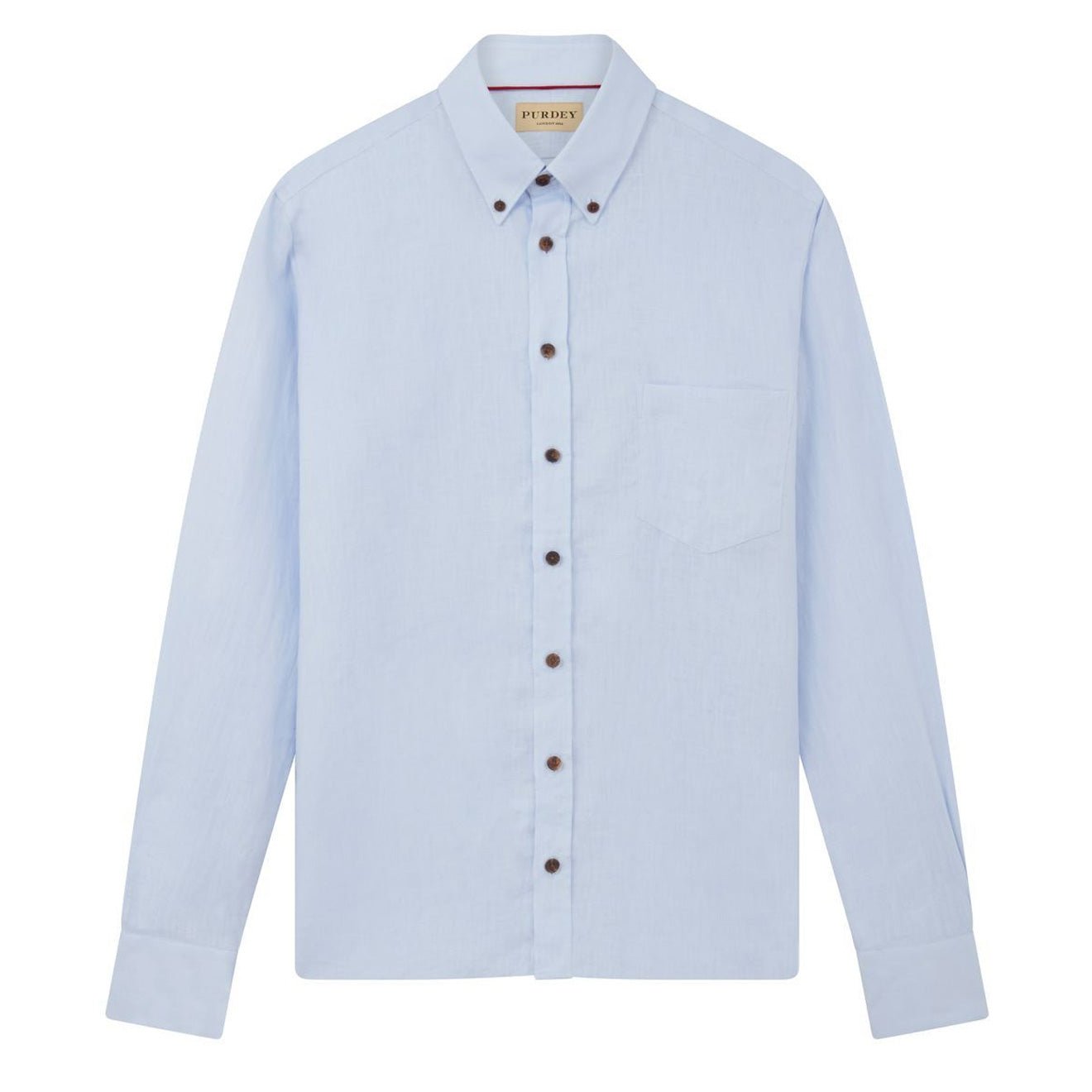 James Purdey Linen Button Down Collar Shirt Lilac - The Sporting Lodge