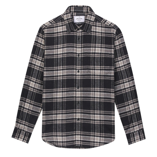 Portuguese Flannel BB Check Shirt Navy / Grey - The Sporting Lodge