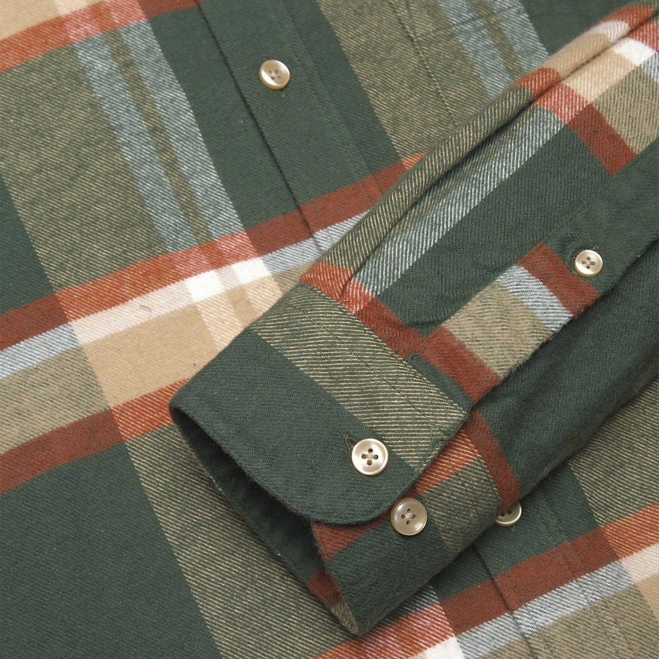Portuguese Flannel Farm Shirt Green / Orange - The Sporting Lodge