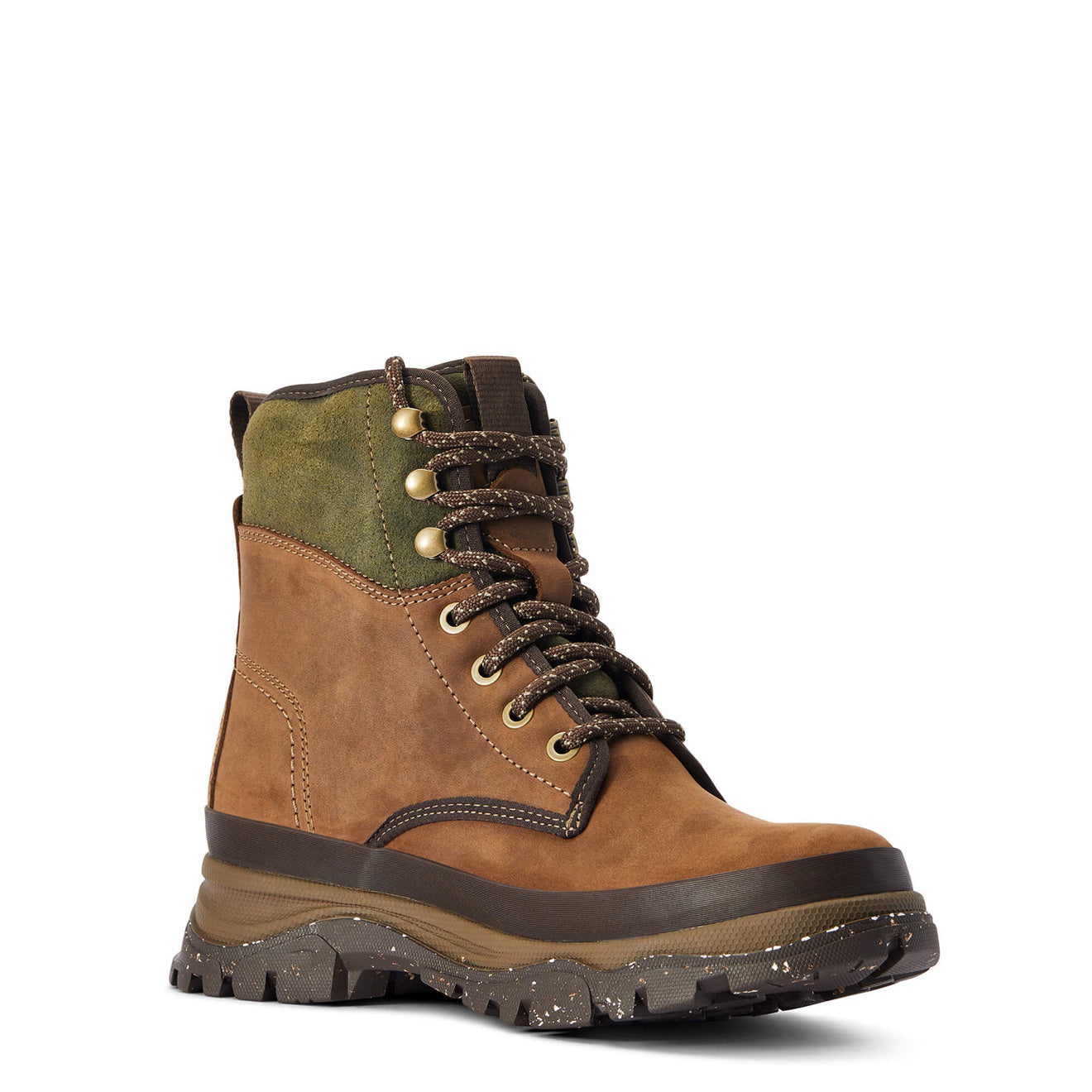 Ariat Womens Moresby Waterproof Boot Oily Distressed Brown / Olive - The Sporting Lodge