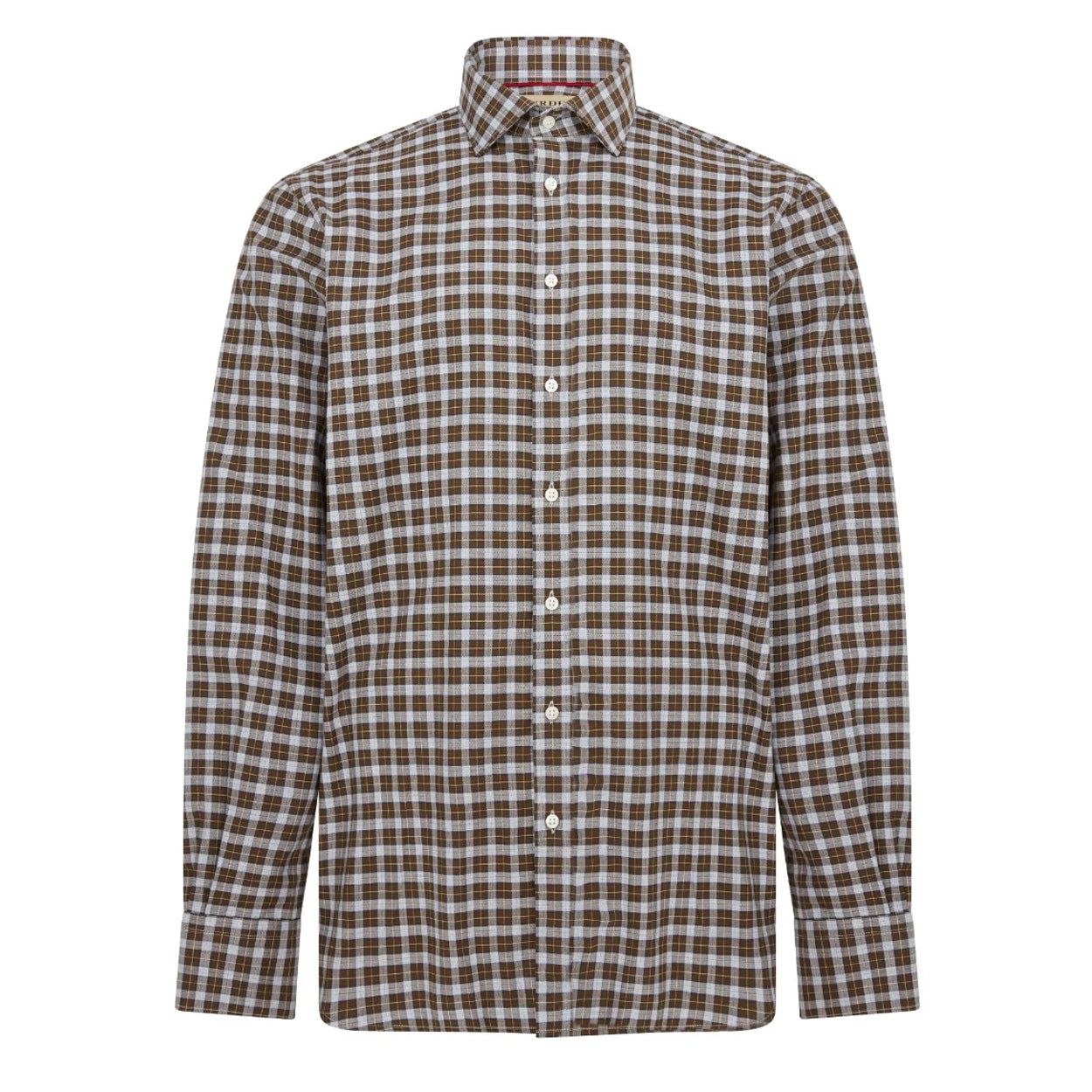 James Purdey Purdey Fit Mid Check Shirt Olive - The Sporting Lodge