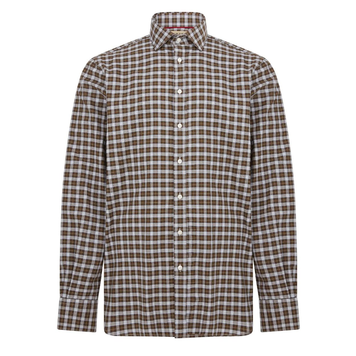 James Purdey Purdey Fit Mid Check Shirt Olive - The Sporting Lodge