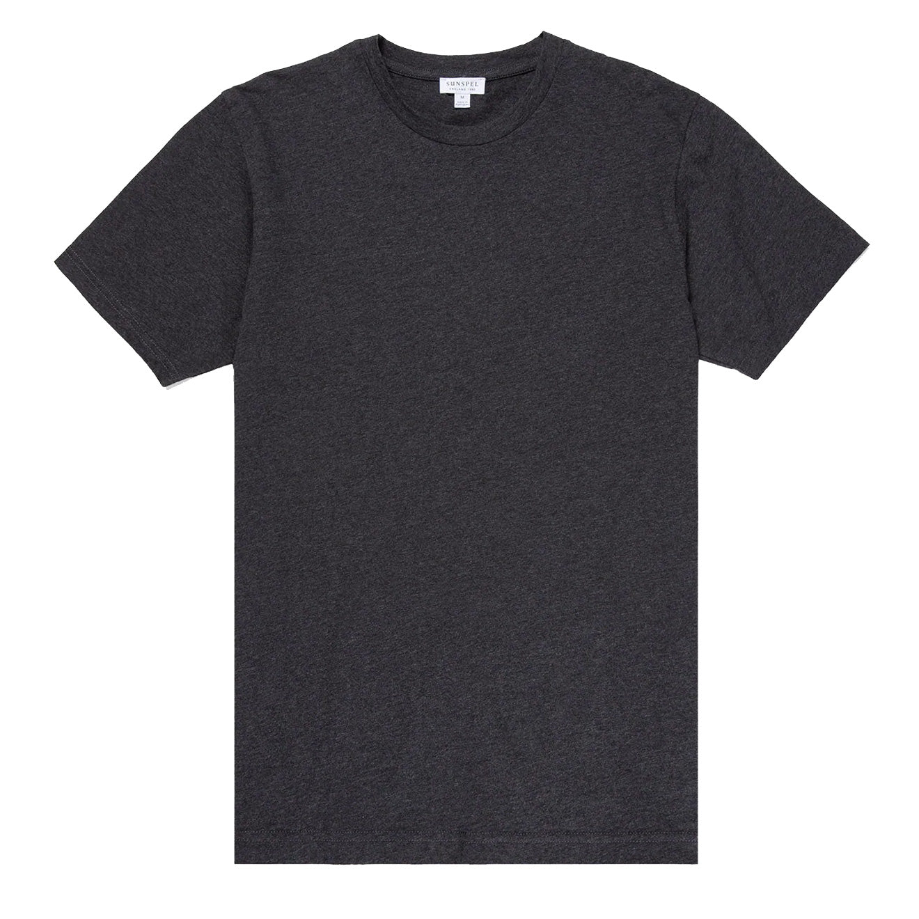 Sunspel Riviera Organic T-Shirt Charcoal Melange - The Sporting Lodge
