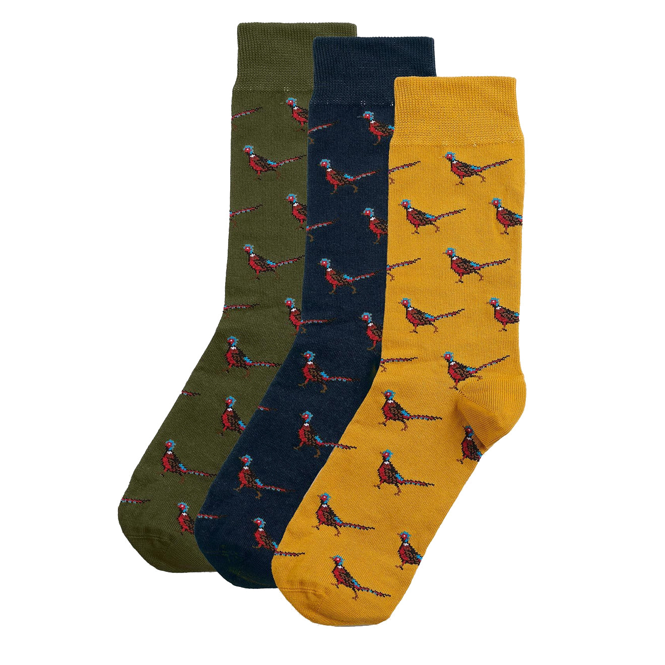 Barbour Pheasant Socks Gift Box Forest Mist - The Sporting Lodge