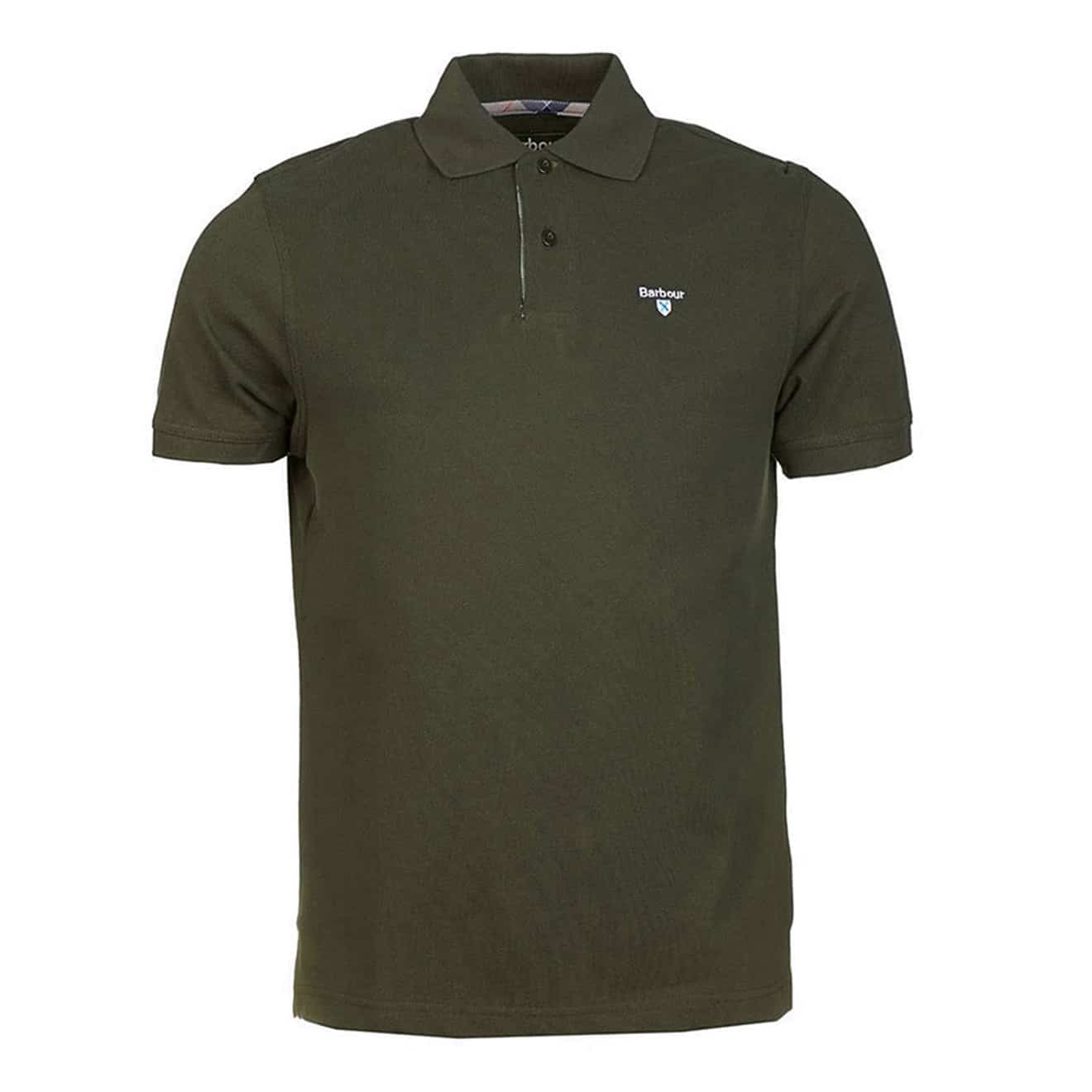 Barbour Tartan Cotton Pique Polo Shirt Forest Green - The Sporting Lodge