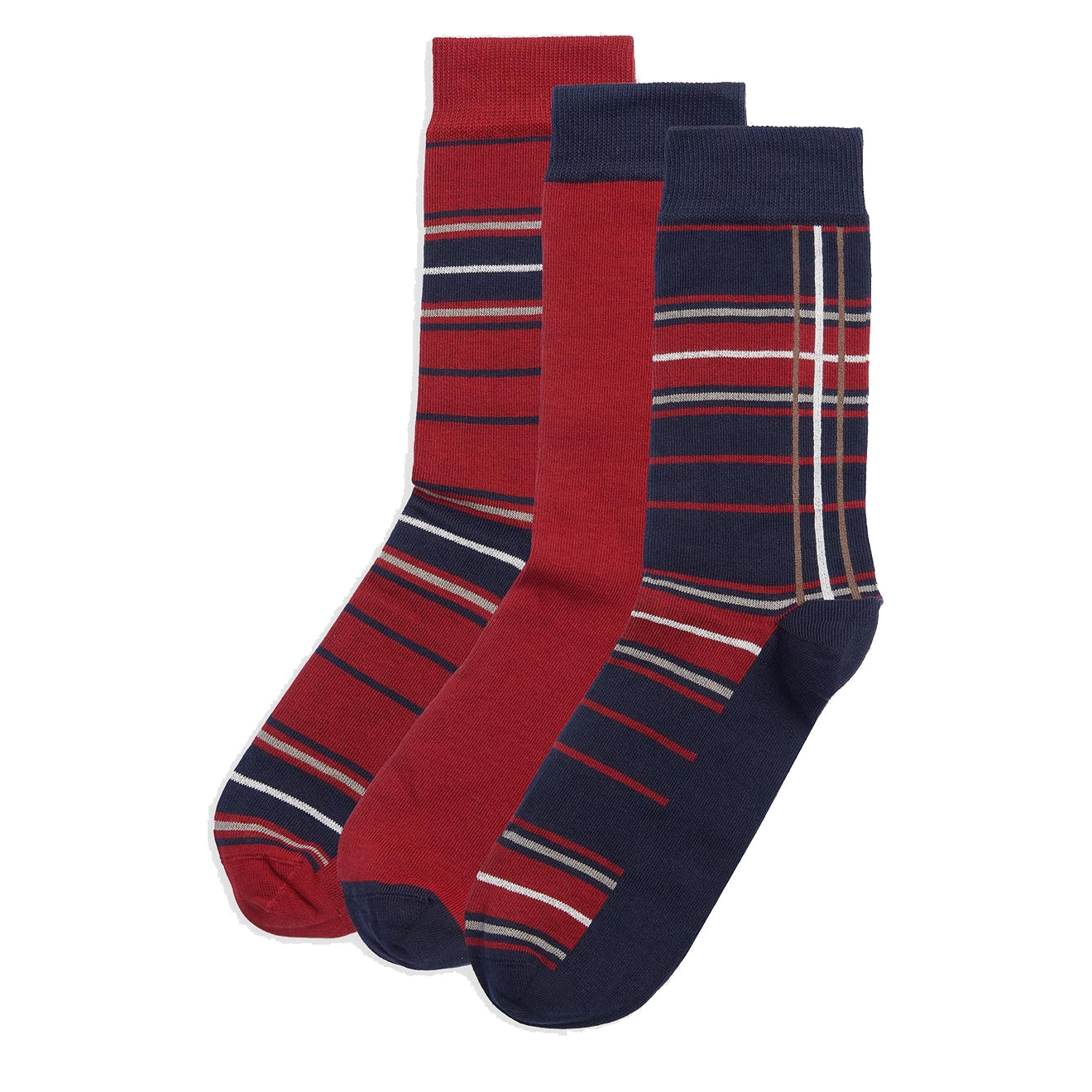 Barbour Tartan Sock Gift Box Cranberry - The Sporting Lodge