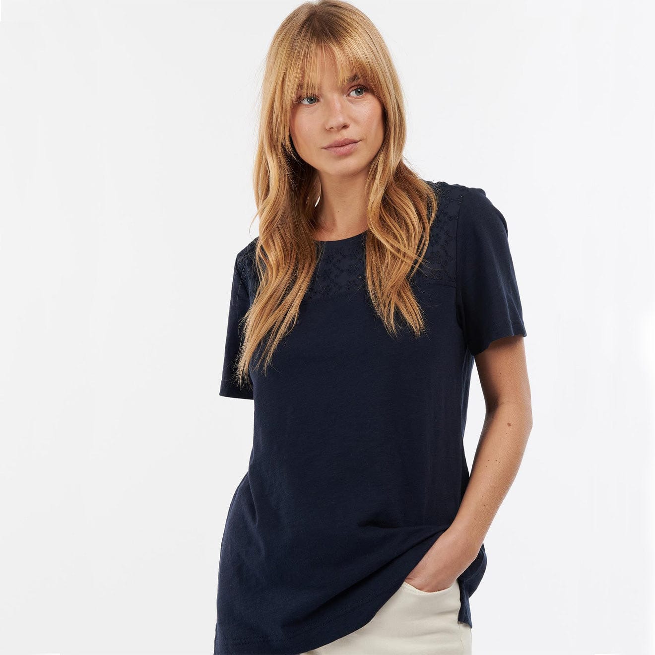 Barbour Womens Barmouth Top Navy - The Sporting Lodge