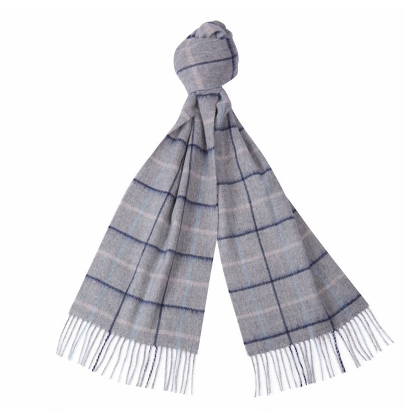 Barbour Country Tattersall Scarf Grey/Blue/Pink - The Sporting Lodge