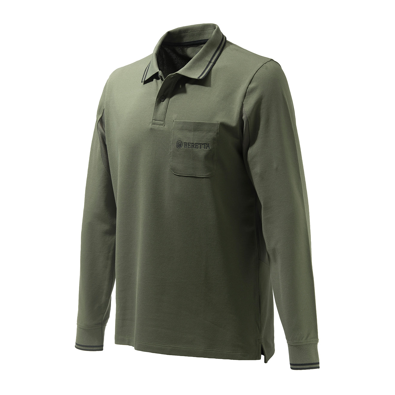 Beretta Airmesh L/S Polo Shirt Green - The Sporting Lodge