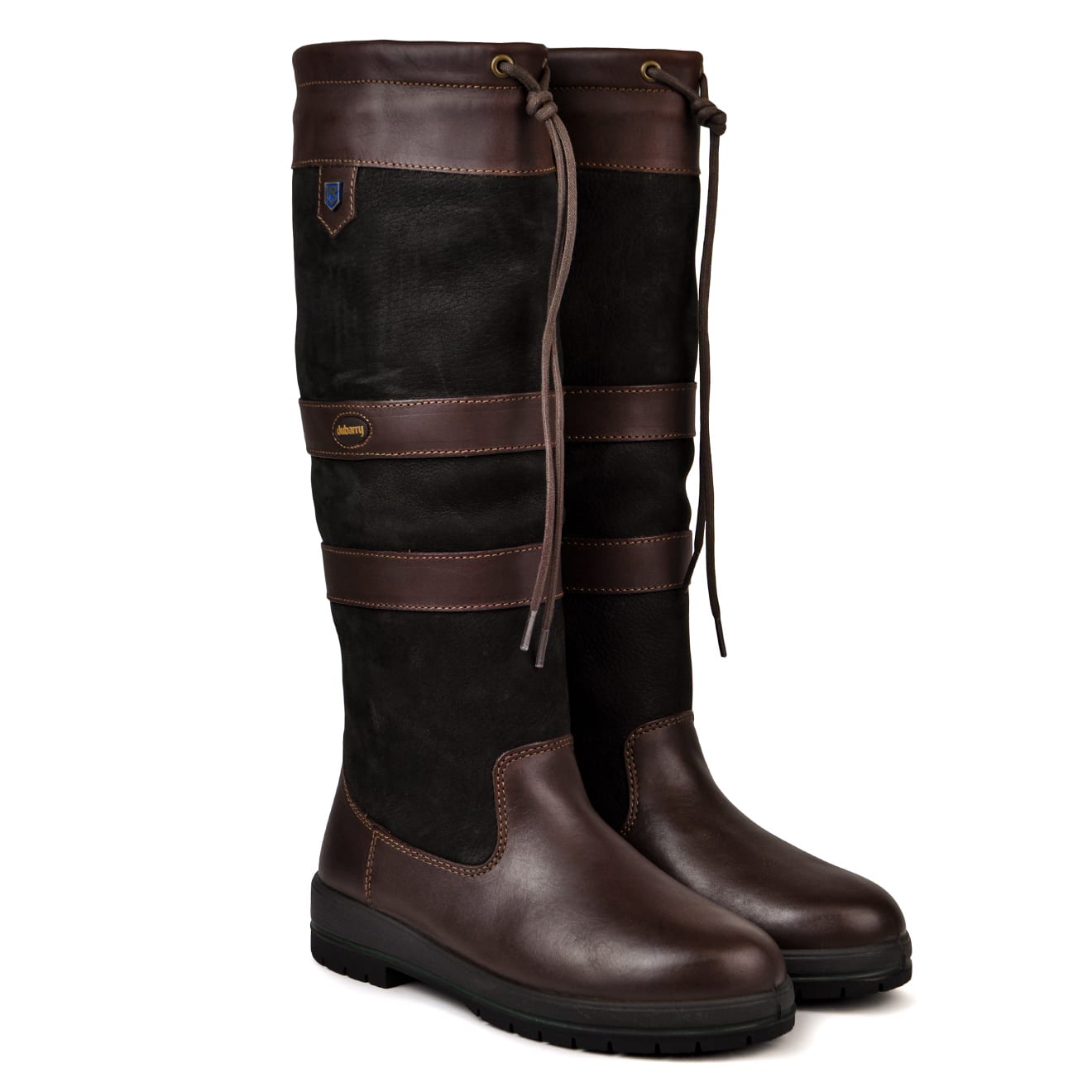 Dubarry Womens Galway Slimfit Knee Boot Black/Brown - The Sporting Lodge