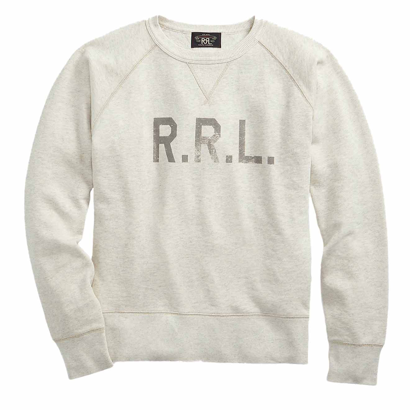 RRL by Ralph Lauren Logo Fleece Pullover Oatmeal Heather - The Sporting Lodge