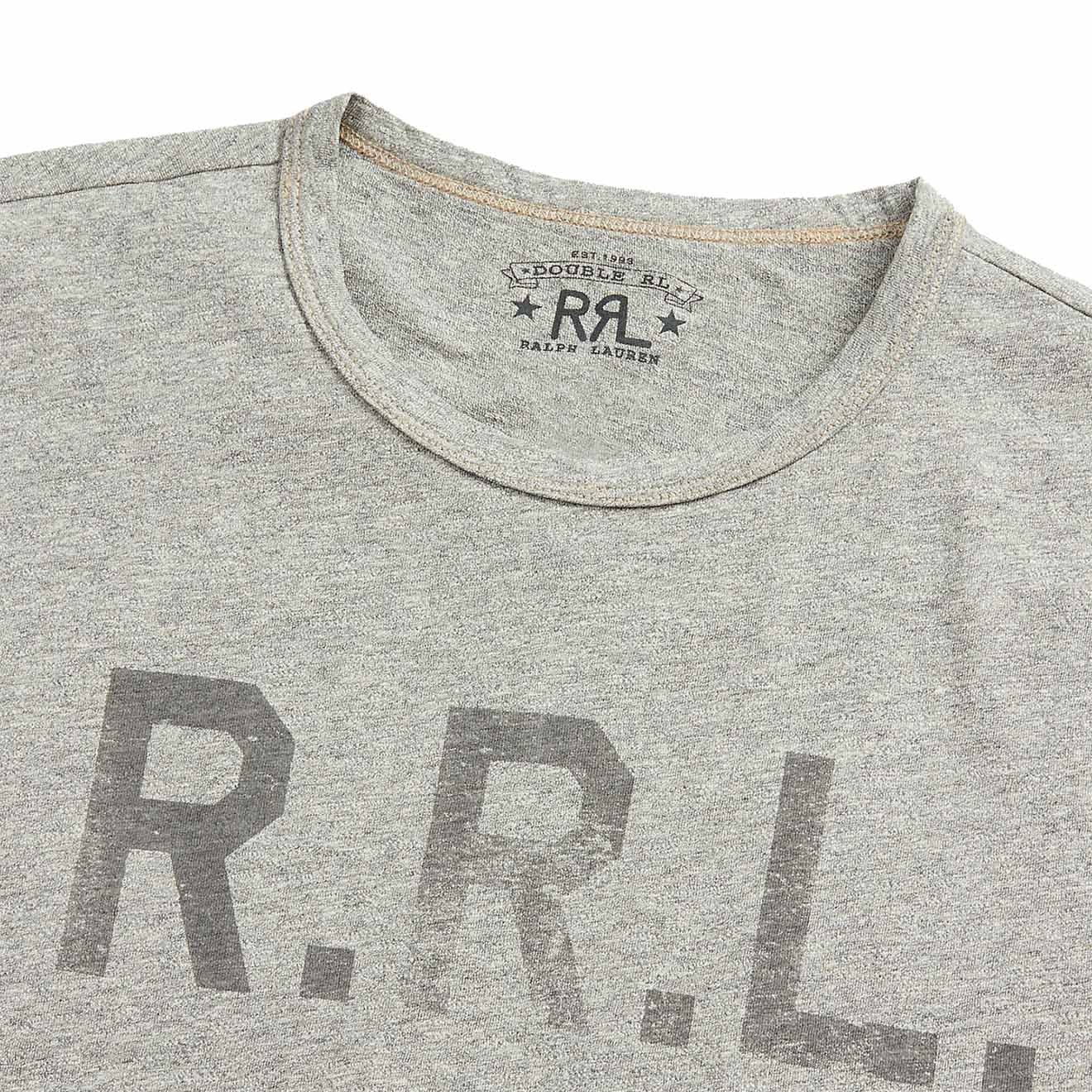 RRL by Ralph Lauren Logo Jersey T-Shirt Heather Grey - The Sporting Lodge