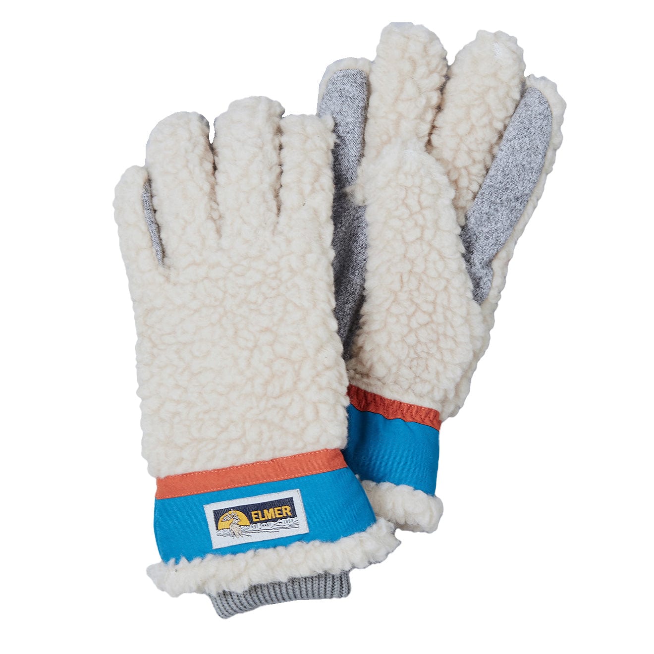 Elmer Gloves Wool Pile 5 Finger Glove Beige / Blue - The Sporting Lodge