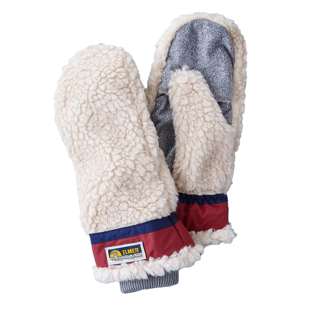 Elmer Gloves Wool Pile Mitten Beige / Wine - The Sporting Lodge