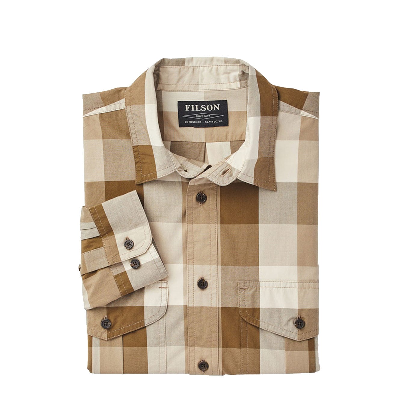 Filson Feather Cloth Shirt Tan Olive Khaki - The Sporting Lodge