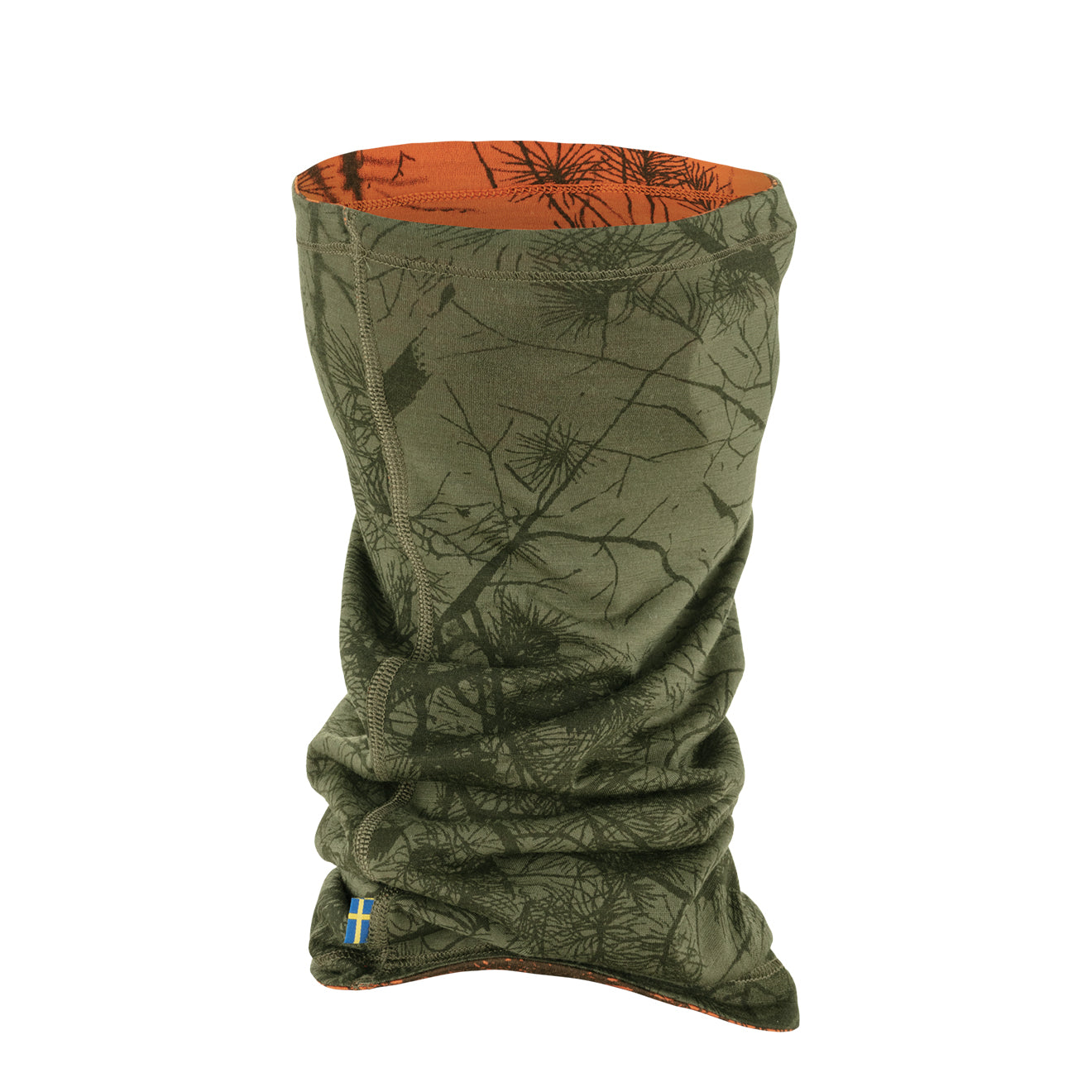 Fjallraven Lappland Neck Gaiter Green Camo / Orange Multi Camo - The Sporting Lodge