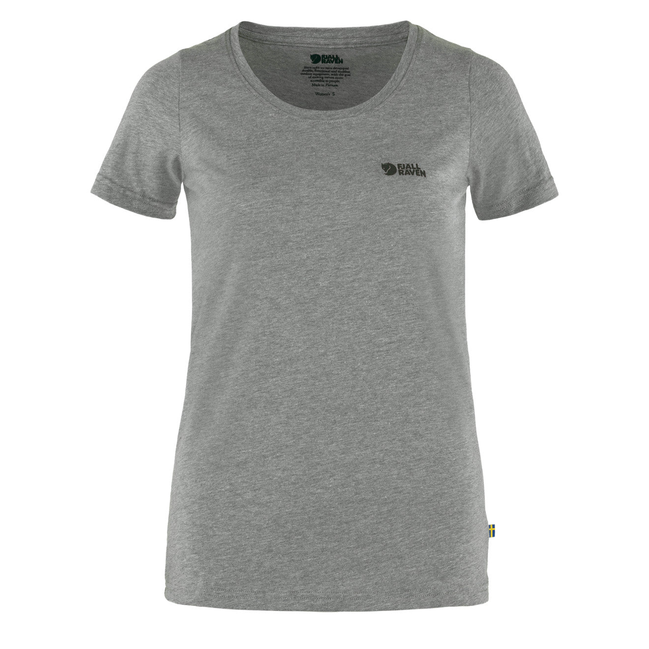 Fjallraven Womens Logo T-Shirt Grey Melange - The Sporting Lodge