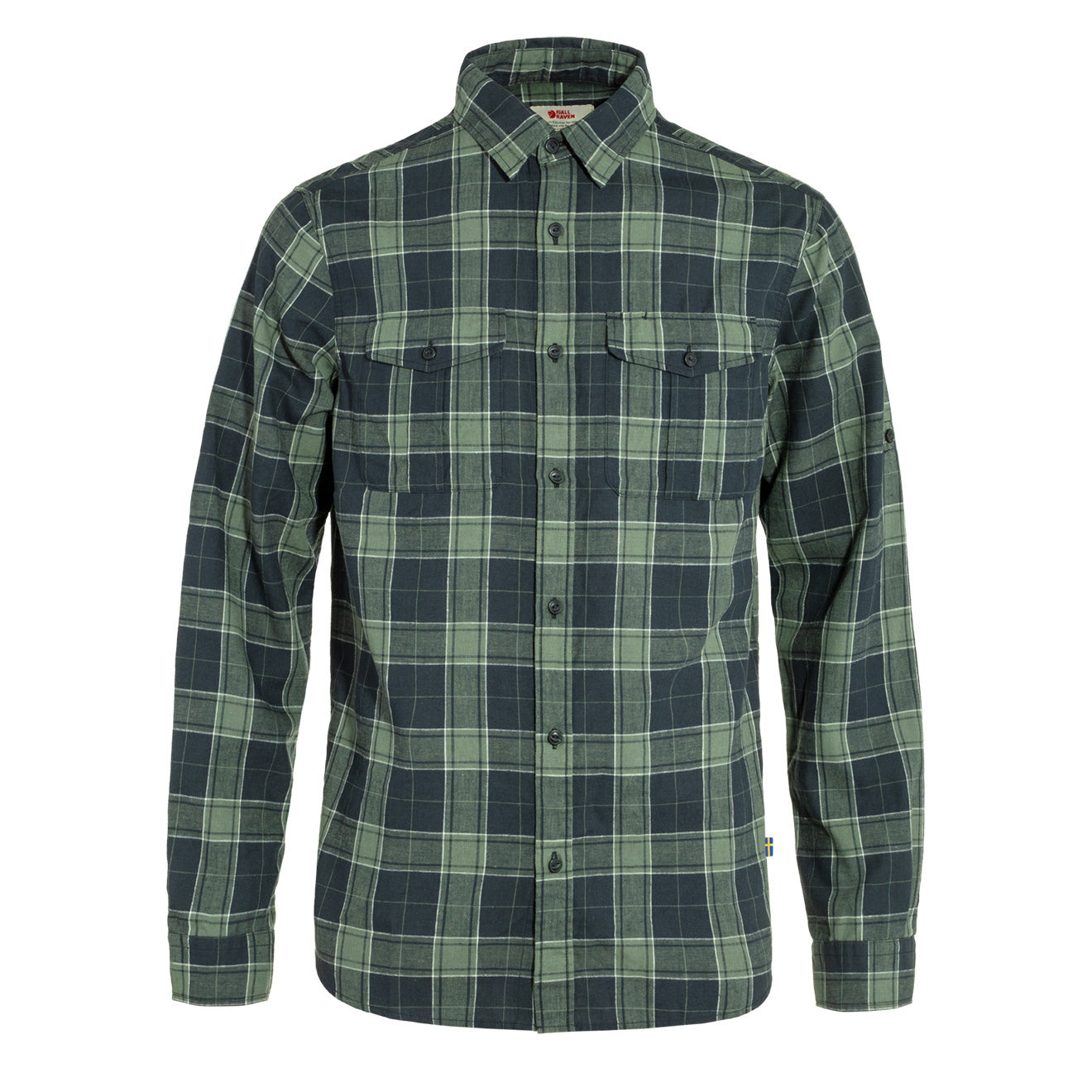 Fjallraven Ovik Travel Shirt LS Dark Navy / Patina Green - The Sporting Lodge