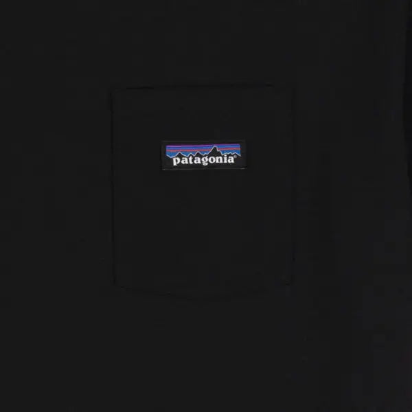 Patagonia P-6 Label Pocket Responsibili-Tee Black - The Sporting Lodge