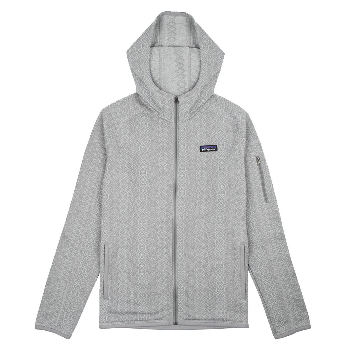 Patagonia Womens Better Sweater Hoody Frozen Jaquard Salt Grey - The Sporting Lodge