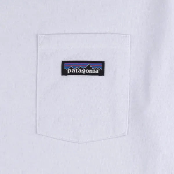 Patagonia P-6 Label Pocket Responsibili-Tee White - The Sporting Lodge