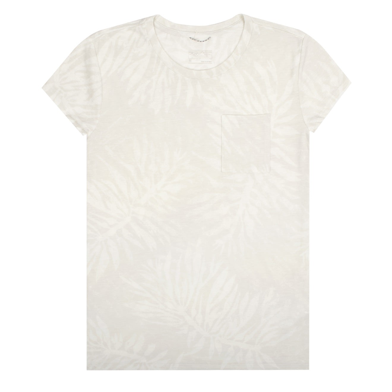 Patagonia Womens Mainstay Tee Kelp and Sand Big Dyno White - The Sporting Lodge