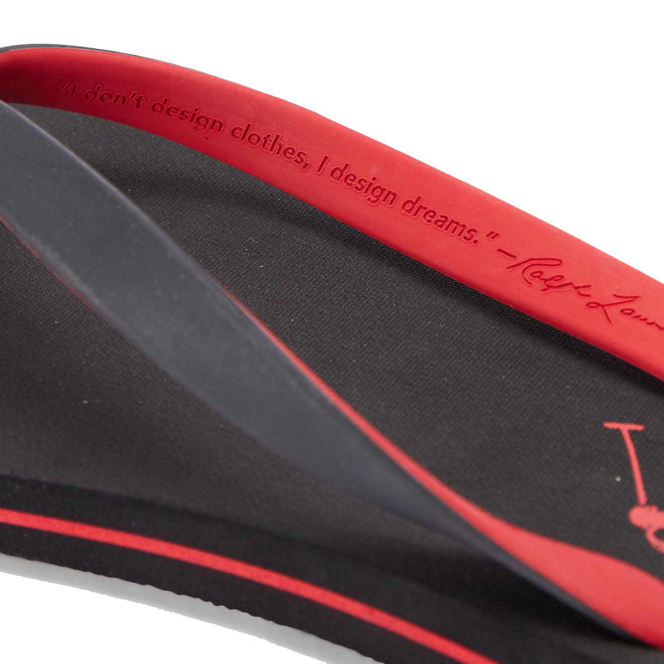 Polo Ralph Lauren Bolt Logo Flip-Flop Black / Red - The Sporting Lodge