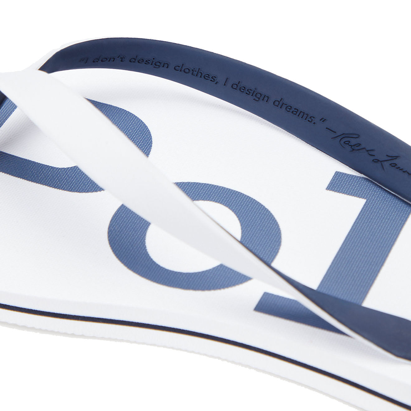Polo Ralph Lauren Bolt Logo Flip-Flop White / Newport Navy - The Sporting Lodge