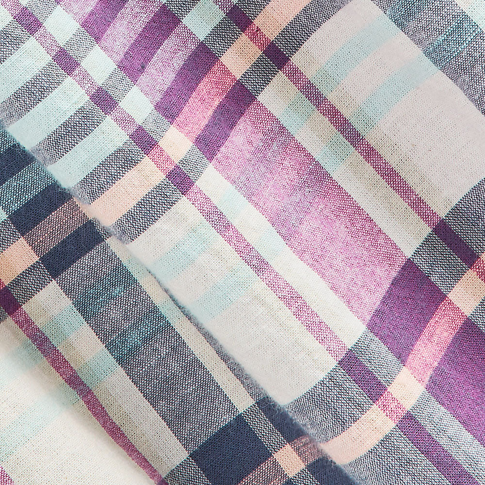 Polo Ralph Lauren Classic Fit Madras Popover Shirt Cream/Navy Multi - The Sporting Lodge