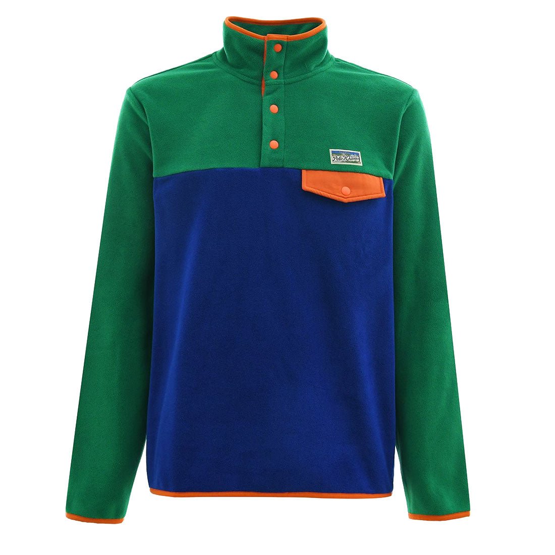 Polo Ralph Lauren Colour-Blocked Brushed Fleece Pullover Primary Green Multi - The Sporting Lodge