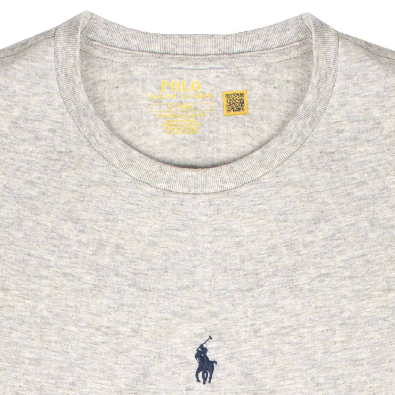 Polo Ralph Lauren Custom Slim Fit Centre Logo T-Shirt Grey Heather - The Sporting Lodge