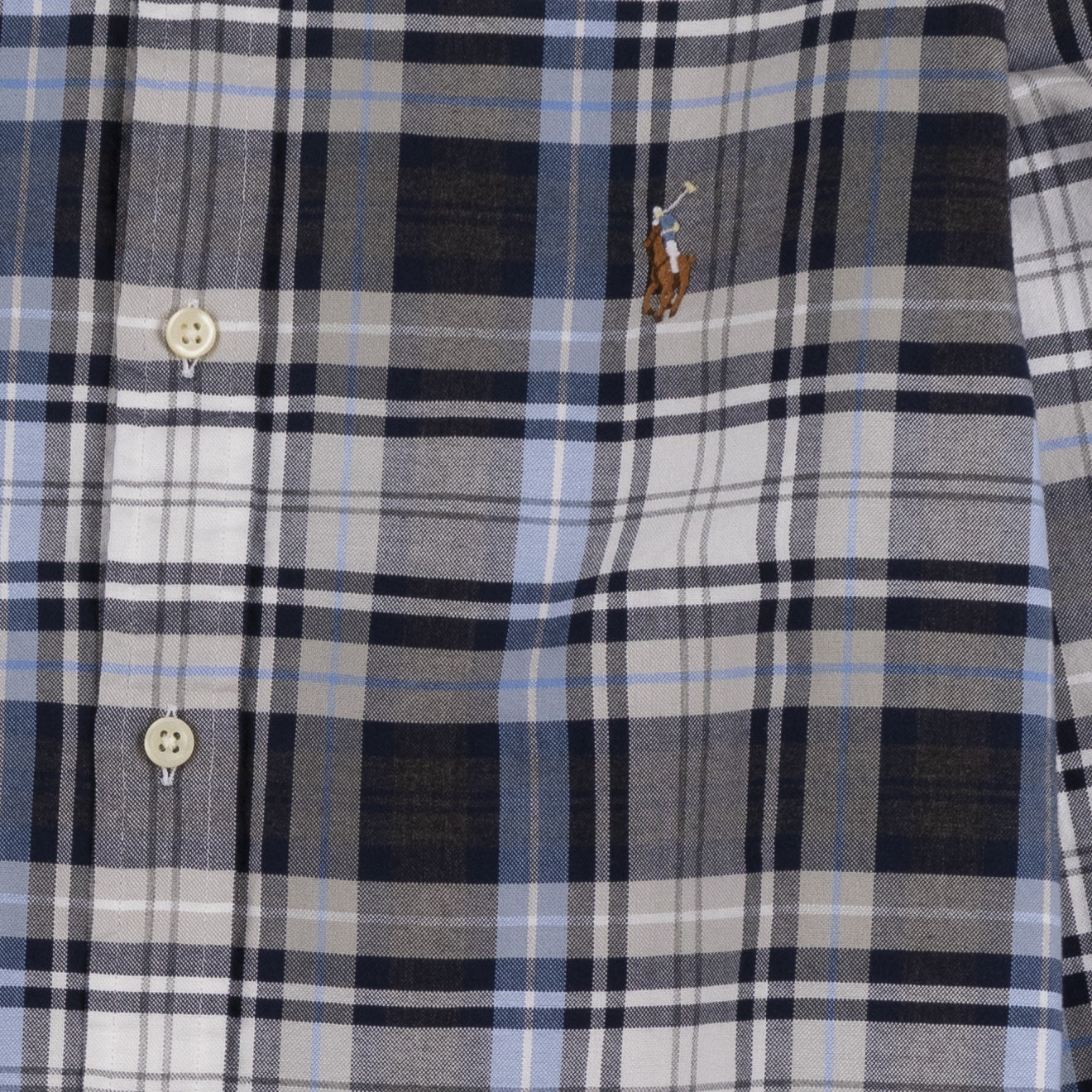 Polo Ralph Lauren L/S Classic Oxford Sports Shirt S/F Grey Heather / Blue - The Sporting Lodge