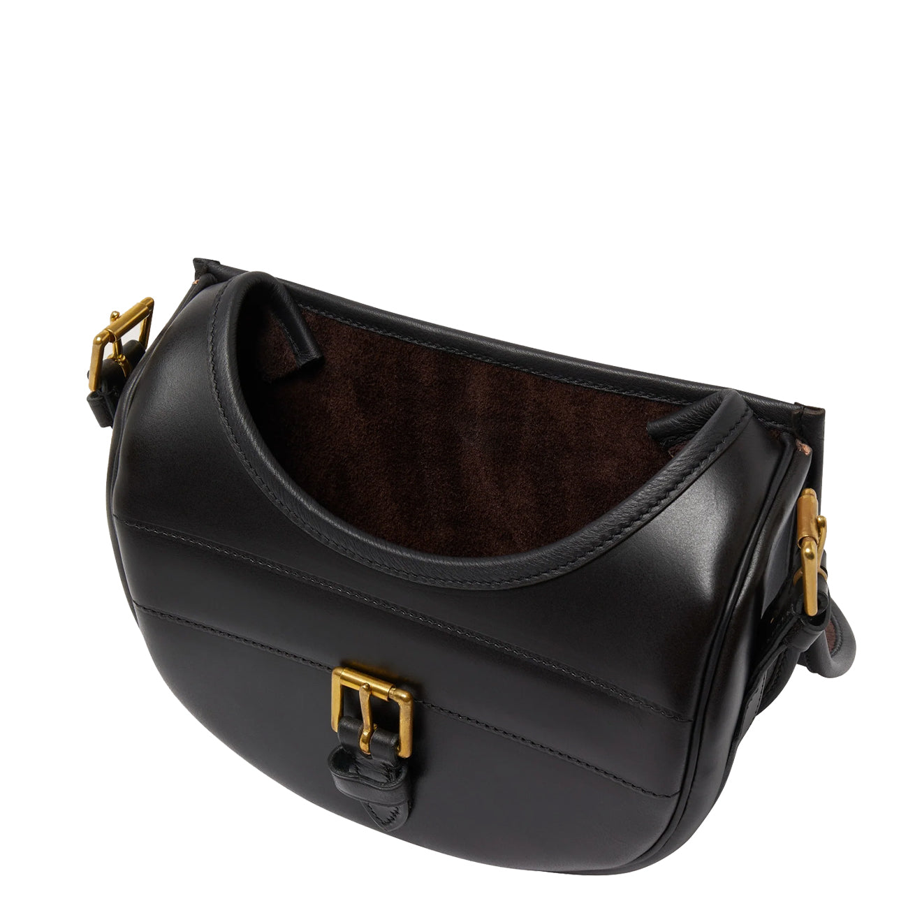 Purdey Bridle Leather 75 Shell Bag Dark Brown - The Sporting Lodge