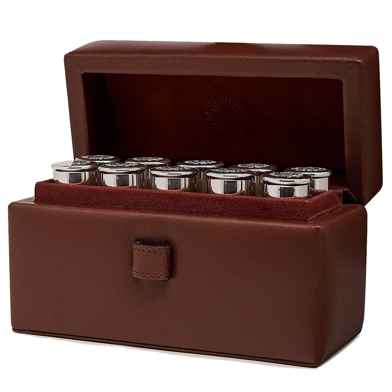 Purdey Glass Position Finder Set In Leather Case In Silver - The Sporting Lodge