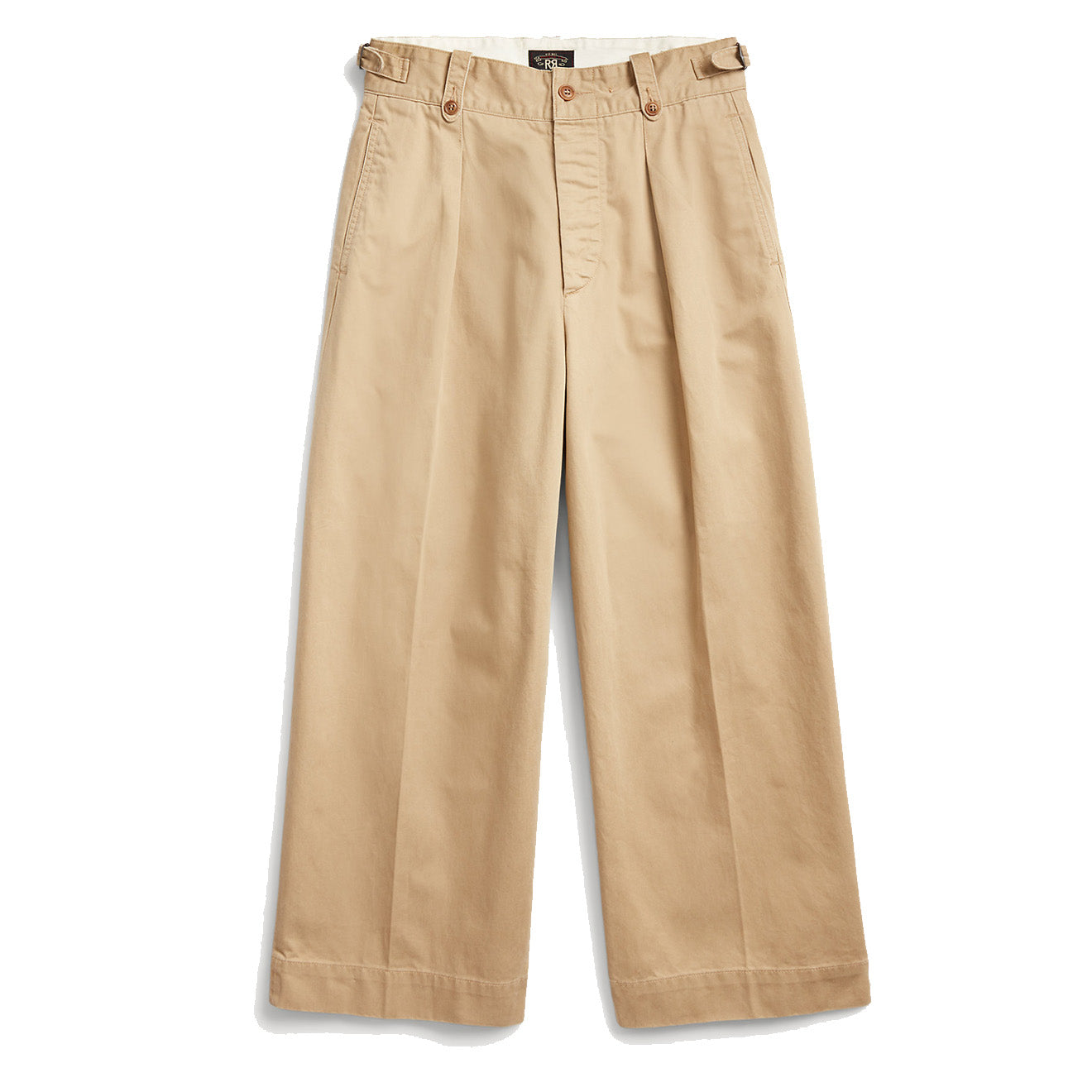 RRL by Ralph Lauren Womens Cropped Cotton Wide-Leg Trouser New Military Khaki - The Sporting Lodge
