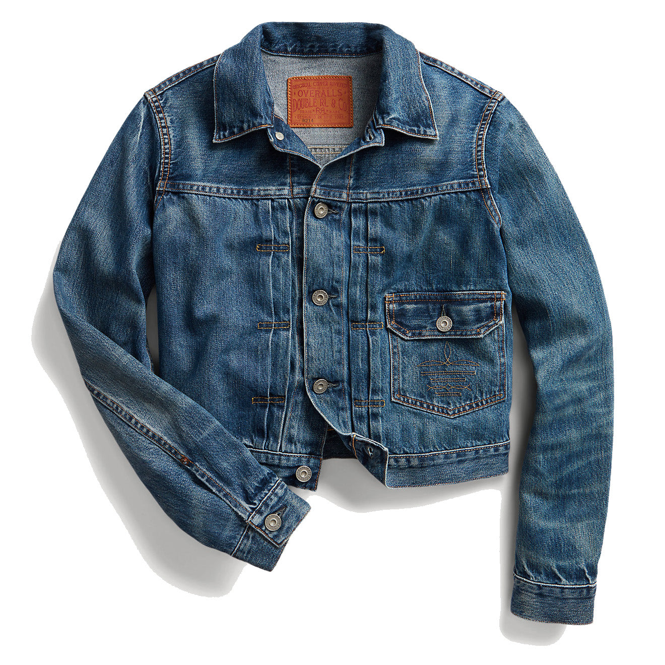 RRL by Ralph Lauren Womens Cropped Denim Jacket Kenney Wash - The Sporting Lodge