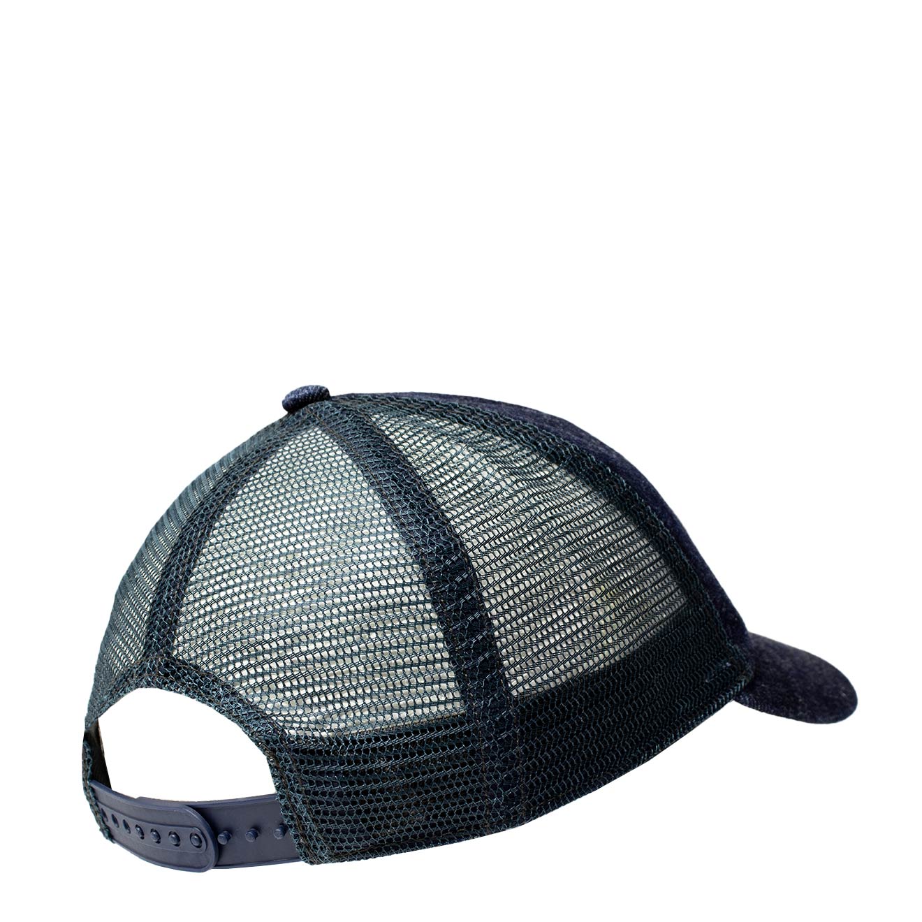 RRL by Ralph Lauren Indigo Logo-Patch Denim Trucker Cap Indigo - The Sporting Lodge