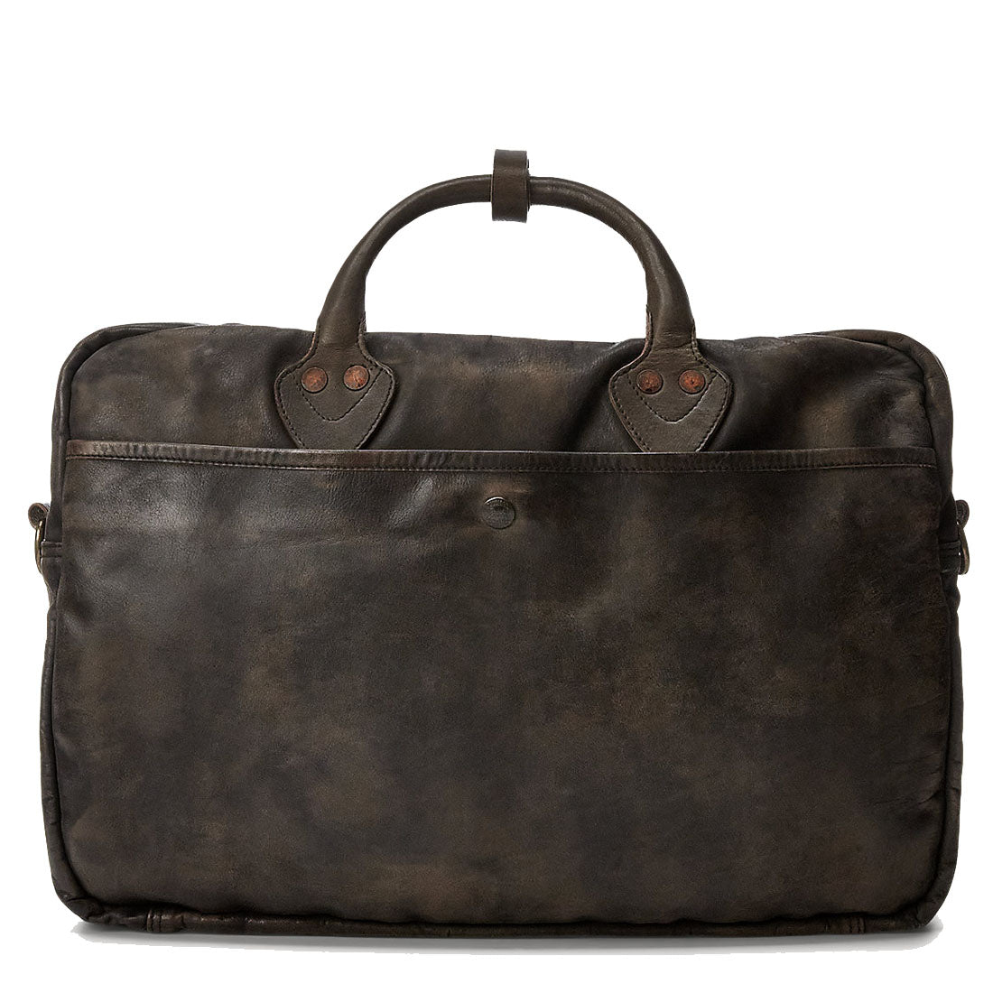 RRL by Ralph Lauren Leather Briefcase Dark Brown - The Sporting Lodge