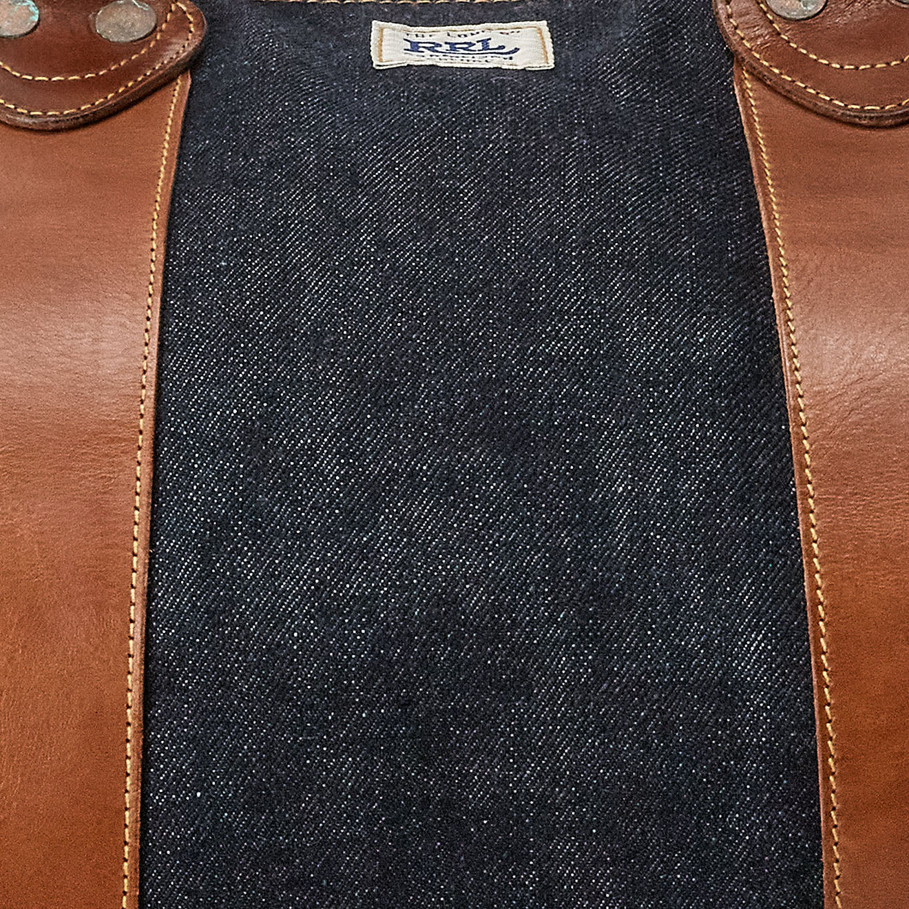 RRL by Ralph Lauren Leather-Trim Denim Duffel Indigo - The Sporting Lodge