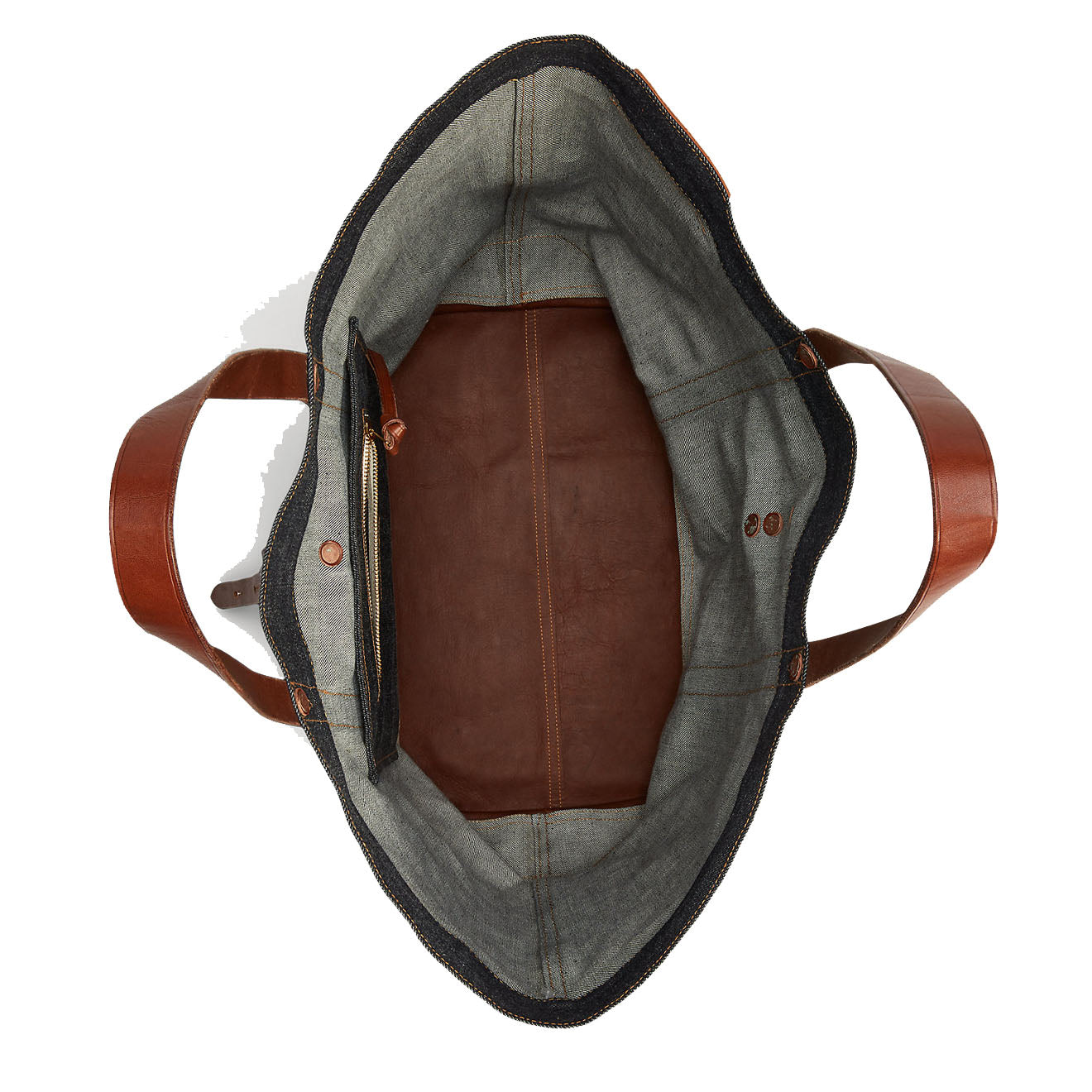 RRL by Ralph Lauren Leather-Trim Denim Tote Indigo - The Sporting Lodge