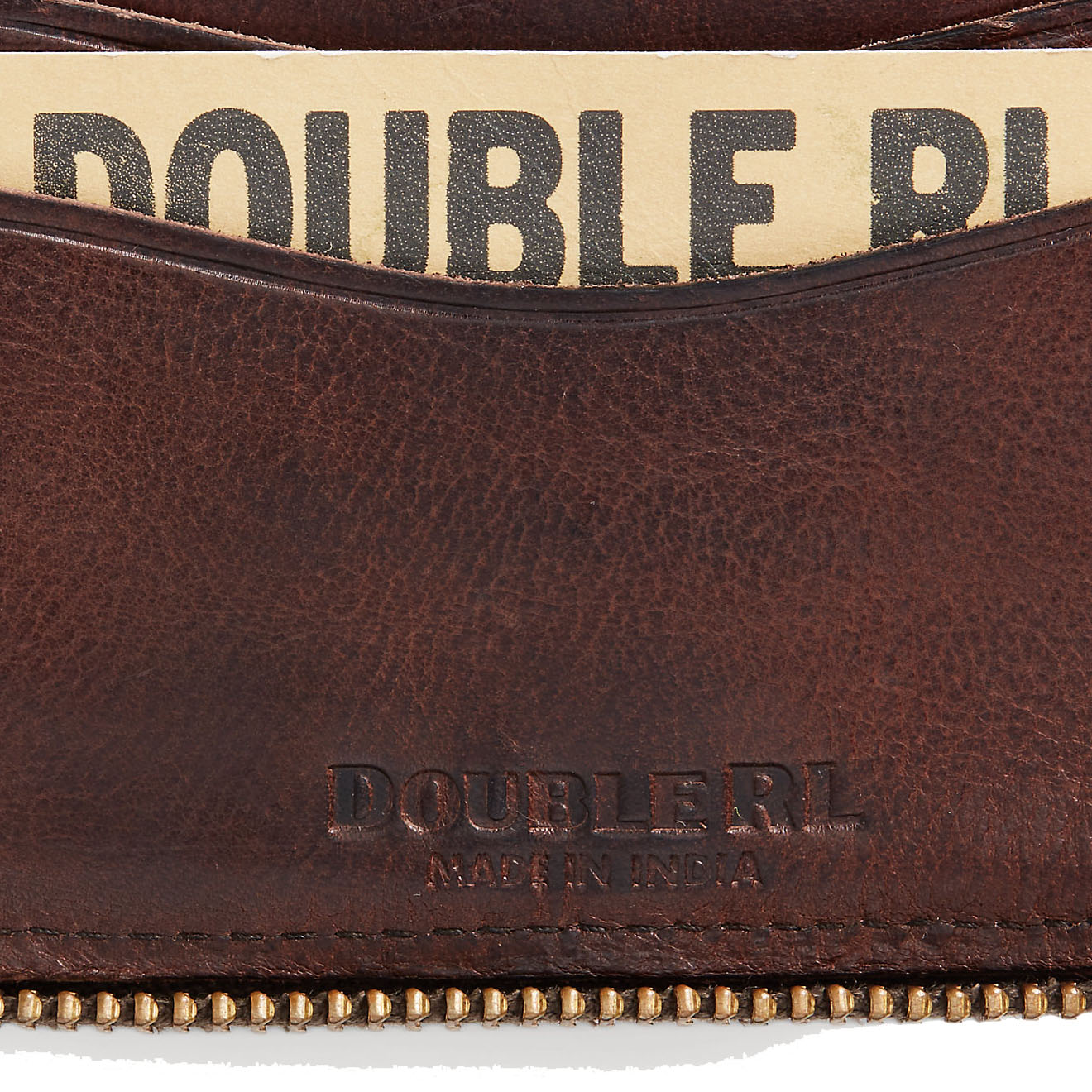 RRL by Ralph Lauren Leather Zip Wallet Dark Brown - The Sporting Lodge