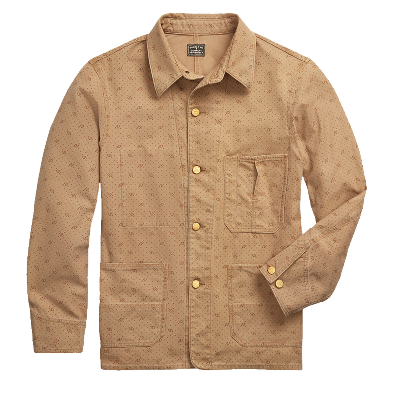 RRL by Ralph Lauren Print Reverse-Twill Utility Jacket Printed Washed Khaki - The Sporting Lodge