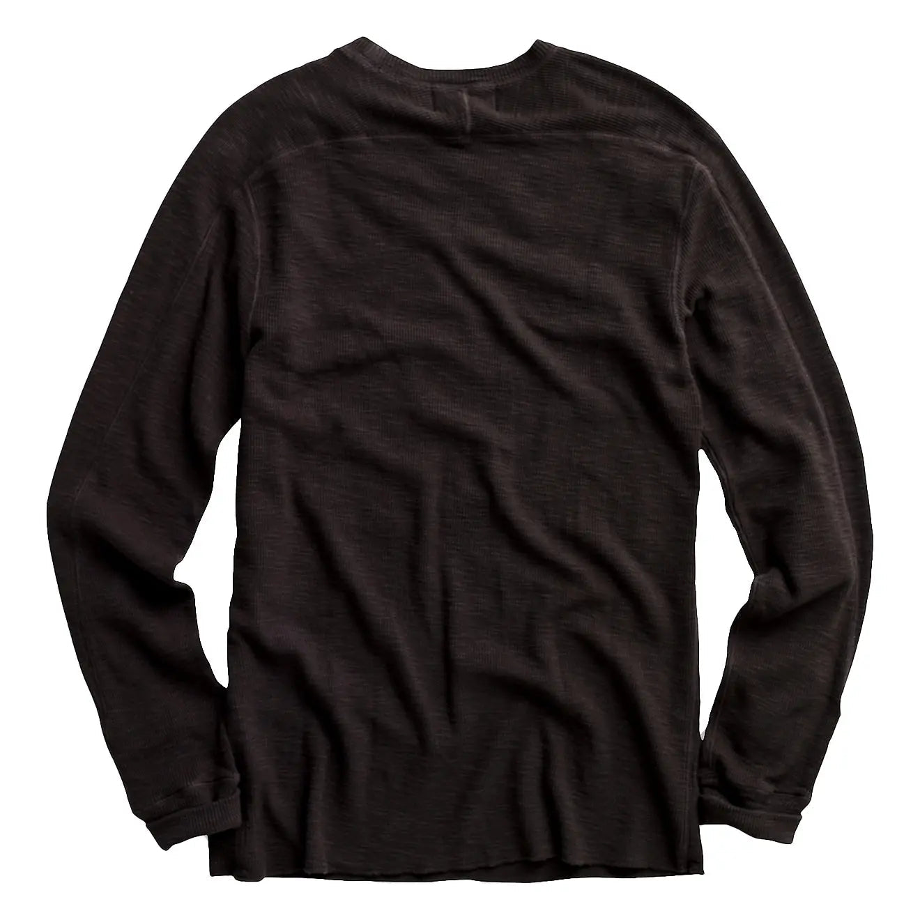 RRL by Ralph Lauren Textured Crew Neck L/S T-Shirt Faded Black Canvas - The Sporting Lodge