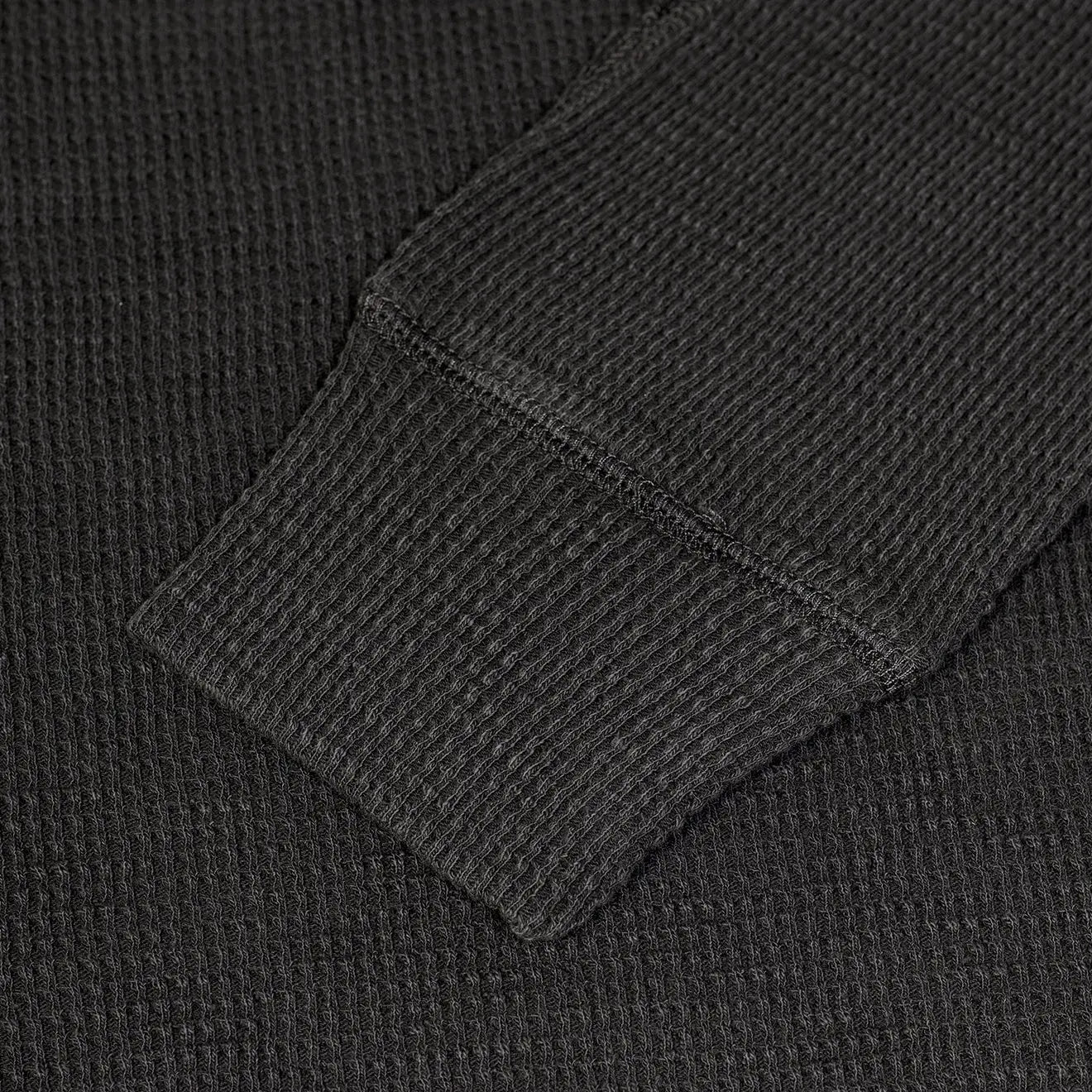 RRL by Ralph Lauren Textured Crew Neck L/S T-Shirt Faded Black Canvas - The Sporting Lodge