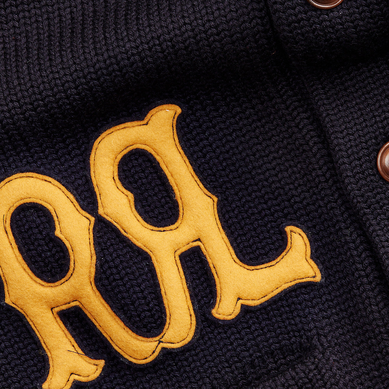 RRL by Ralph Lauren Appliqued Wool Cardigan Navy - The Sporting Lodge